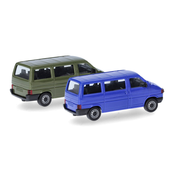 Herpa 012805-002 – MiniKit: Volkswagen T4 Bus | Oliwkowozielony / Ultramarynowoniebieski | Skala 1:87 H0